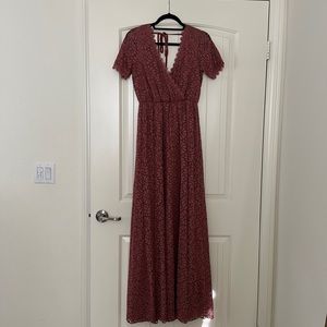 Baltic Born - Venice Lace Maxi Dress - Berry - Small